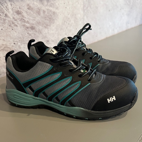 Helly Hansen Women's Black and Teal Steel Toe Shoe - Picture 1 of 3